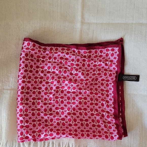 Coach Pink Patterned Scarf - Picture 1 of 7